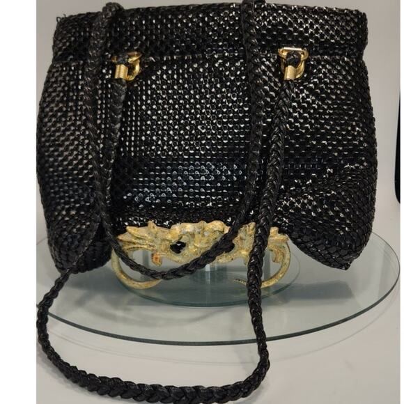 Vintage Black Aluminum‎ Mesh Shoulder Bag Made in Hong Kong - Picture 1 of 7